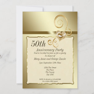 Goldenes Hochzeitsszenario Einladung