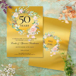 Goldenes Hochzeitstag, 50. Jubiläum Goldene Blüte Save The Date