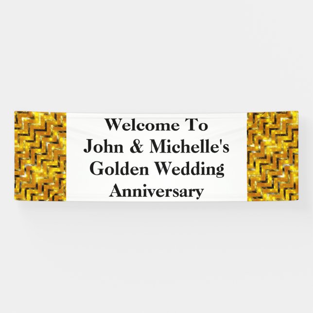 Goldenes Hochzeitstag | Personalisiere Banner (Horizontal)
