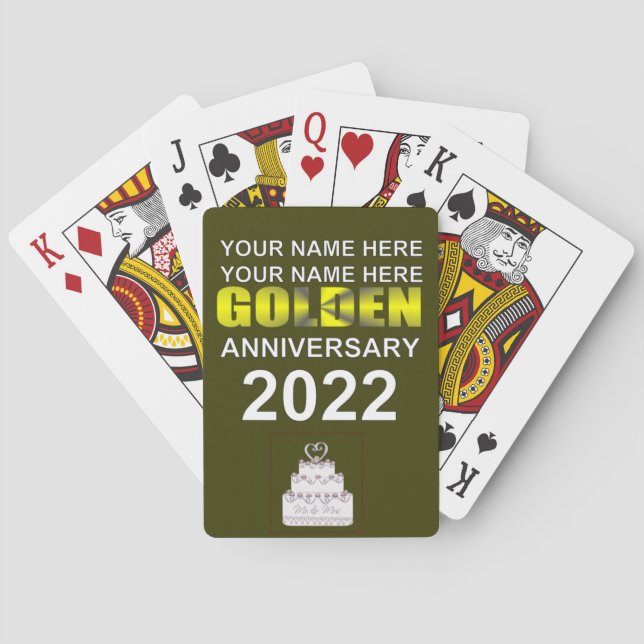 Goldenes Hochzeitstag Spielkarten (Rückseite)