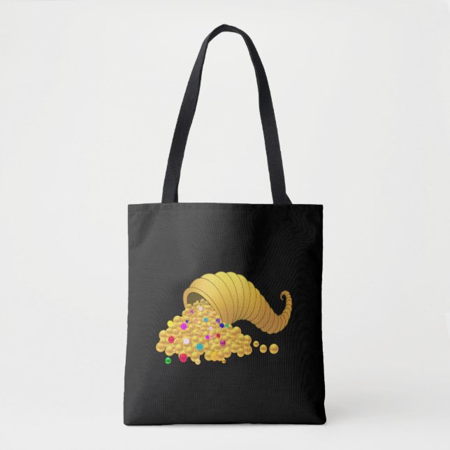 Goldenes Horn von viel auf schwarz Tasche (Vorderseite)