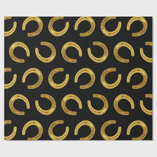Goldenes Hufeisen Geschenkpapier (Flach)
