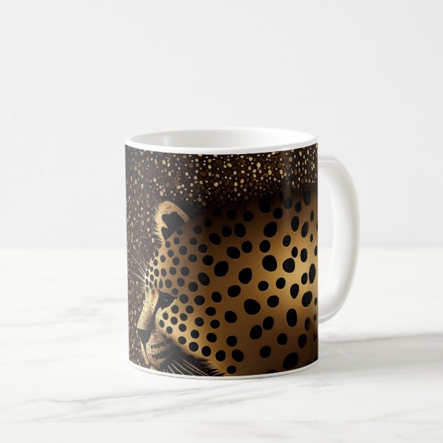 Goldenes Jaguar-Muster           Kaffeetasse (VorderseiteRechts)