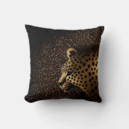 Goldenes Jaguar-Muster Kissen