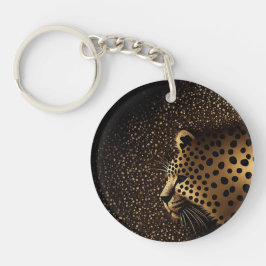 Goldenes Jaguar-Muster Schlüsselanhänger