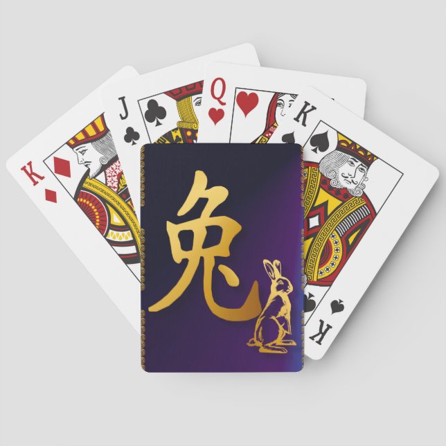 Goldenes Jahr der Kaninchenspielkarten Spielkarten (Rückseite)