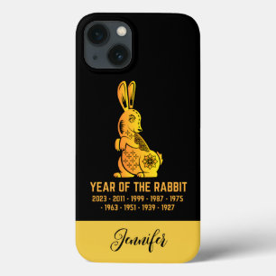 Goldenes Jahr des Kaninchens Zodiac Name Schwarz Case-Mate iPhone Hülle