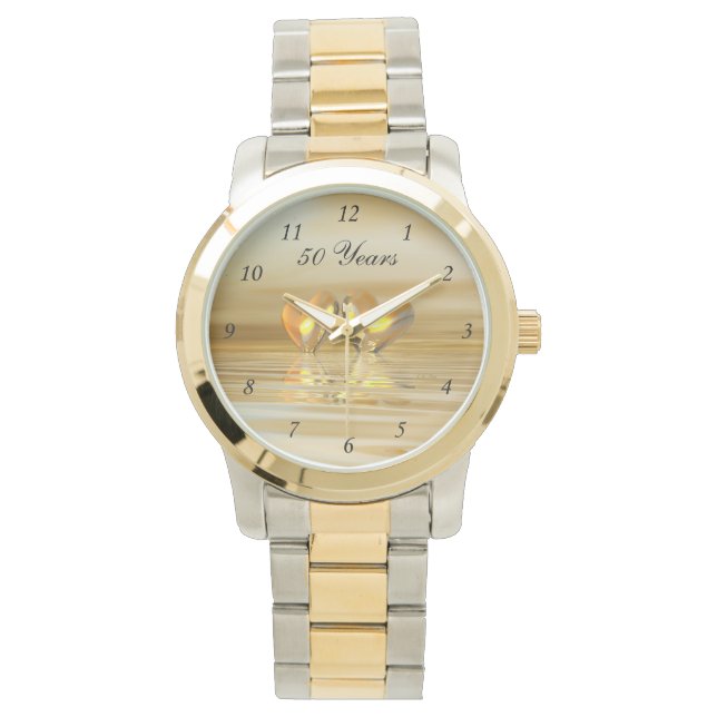 Goldenes Jahr Herz Armbanduhr (Vorderseite)
