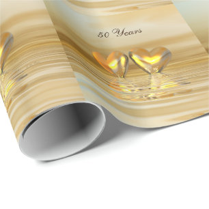 Goldenes Jahr Herz Geschenkpapier