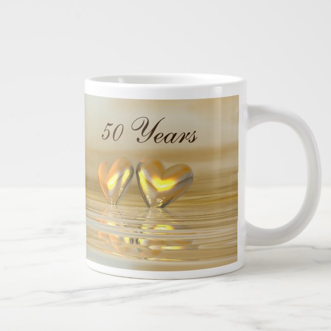 Goldenes Jahr Herz Jumbo-Tasse (Rechts)
