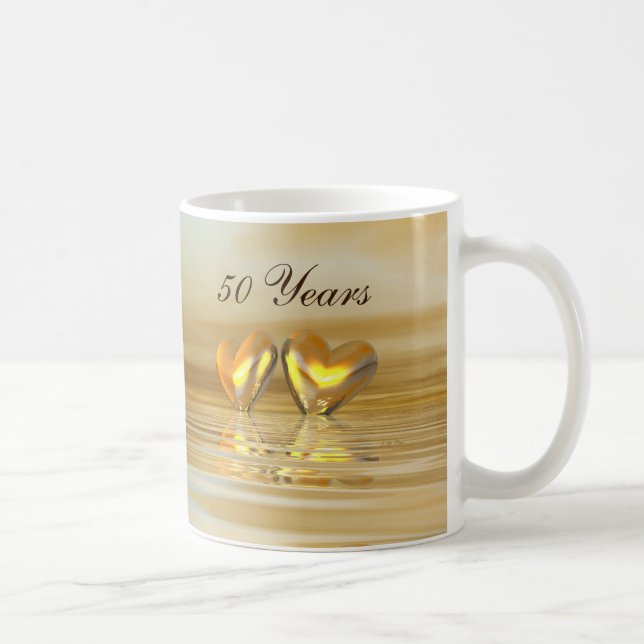 Goldenes Jahr Herz Kaffeetasse (Rechts)