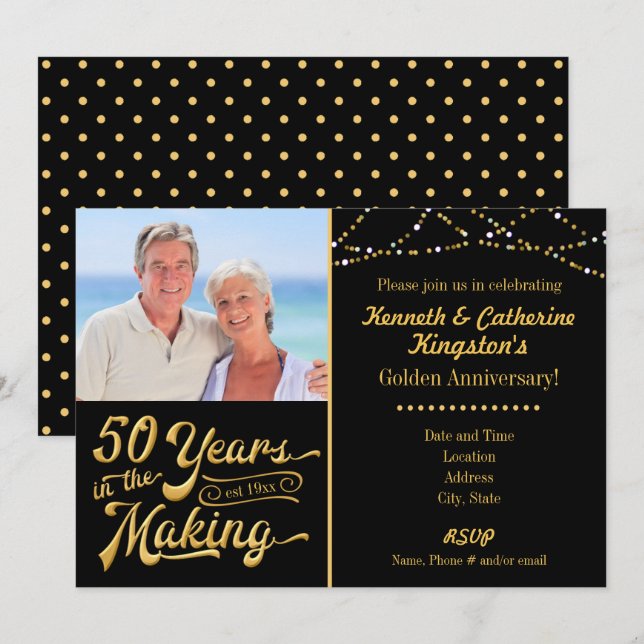 Goldenes Jubiläum, 50 Jahre im Entstehen Einladung (Vorne/Hinten)