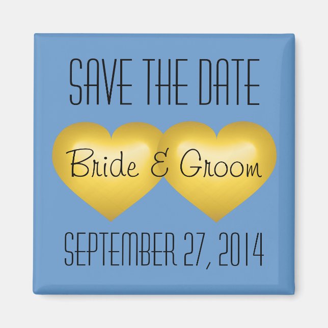 Goldenes Jubiläum Save the Date Goldene Herzen Magnet (Vorne)