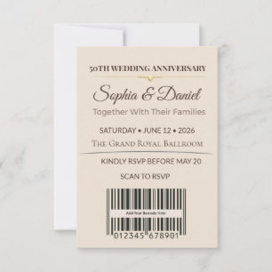 Goldenes Jubiläums-Einladung Elegante Liebesgala RSVP Karte
