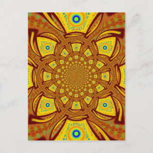 Goldenes Kaleidoskop-Kunstposter Postkarte