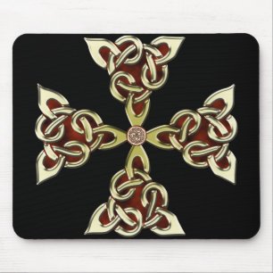 Goldenes keltisches Kreuz Mousepad