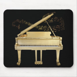 Goldenes Klavier auf der schwarzen Maus Pad Mousepad