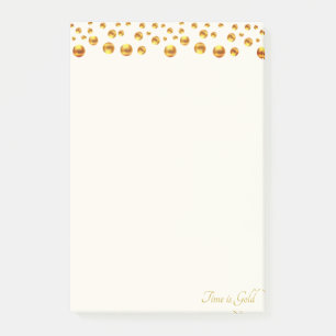 Goldenes Konfetti auf Elfenbein Post-it Klebezettel
