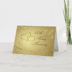 Goldenes Konfetti, Herzen 50. Hochzeitstag Karte