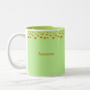 Goldenes Konfetti & personalisierter Text auf limg Zweifarbige Tasse
