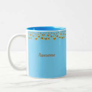 Goldenes Konfetti & Personalisierter Text auf Türk Zweifarbige Tasse