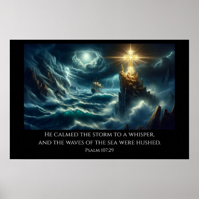 Goldenes Kreuz Führung eines Schiffes auf einem St Poster (Vorne)