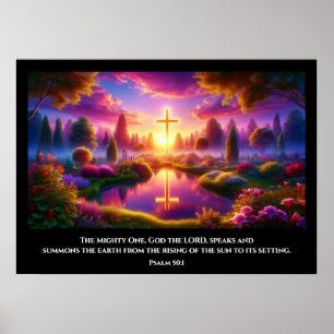 Goldenes Kreuz im Himmlischen Tropengarten Poster