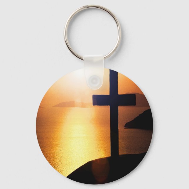 Goldenes Kreuz Schlüsselanhänger (Vorderseite)