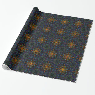Goldenes Kreuz Symmetrisches Muster Geschenkpapier