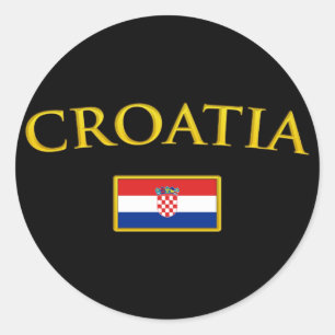 Goldenes Kroatien Runder Aufkleber