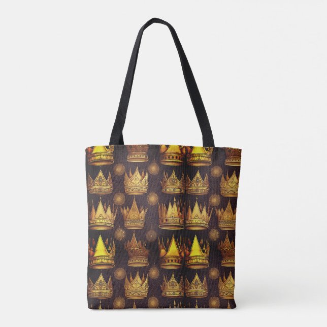 Goldenes Kronenmuster Tasche (Rückseite)