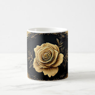 Goldenes künstlerisches Rosendesign mit aufwendige Kaffeetasse