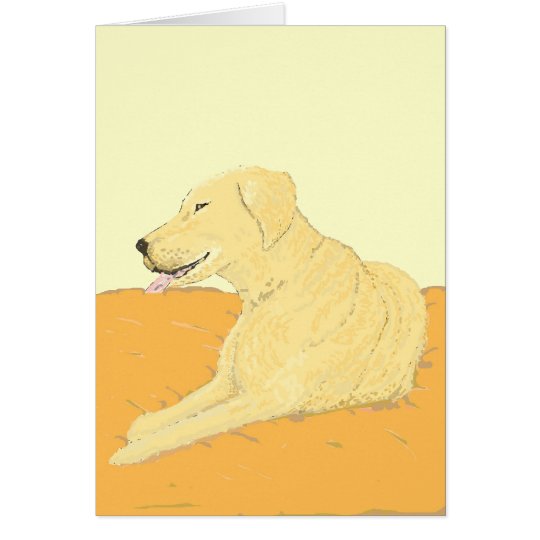 Goldenes Labrador auf einem Kissen Karte
