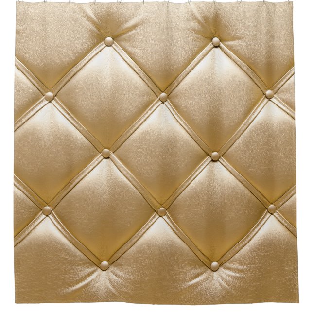 Goldenes Leder Upholsterie Duschvorhang (Vorderseite)