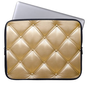 Goldenes Leder Upholsterie Laptopschutzhülle