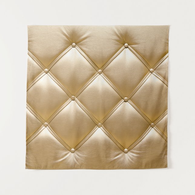 Goldenes Leder Upholsterie Wandteppich (Vorderseite)
