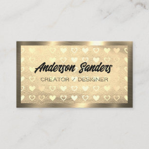 Goldenes Lederherzenmuster Visitenkarte