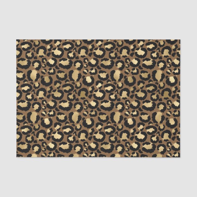 Goldenes Leopardenmuster Seidenpapier (Vorderseite)