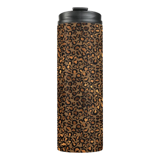 Goldenes Leopardenmuster Thermosbecher (Vorderseite)