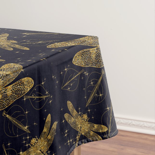 Goldenes Libellenmuster - leicht Tischdecke (Beispiel)