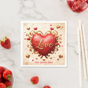 "Goldenes Licht der Liebe" Serviette