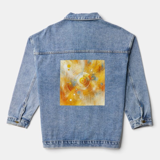 Goldenes Licht - sonnenInspiriert Abstrakt Jeansjacke (Rückseite)