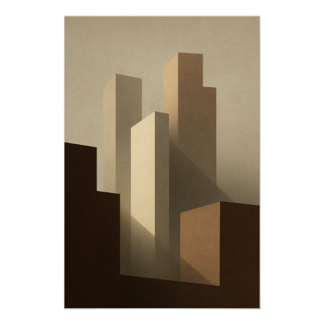Goldenes Licht - städtische Silhouetten Poster (Vorderseite)