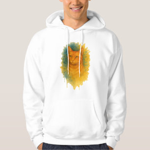 Goldenes Licht: T - Shirt der Wasserfarbe Katze