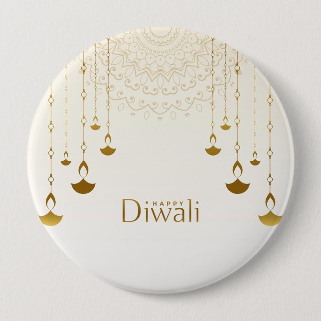 Goldenes Licht von Diwali Button (Vorderseite)