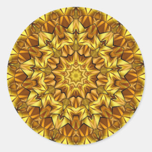 Goldenes Mandala Antikes abstraktes Design-63495 Runder Aufkleber