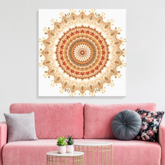 Goldenes Mandala – Boho spirituelle geometrische W Leinwanddruck