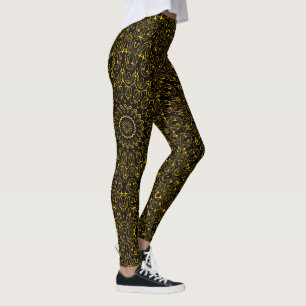 Goldenes Mandala-Muster mit strahlender Symmetrie Leggings
