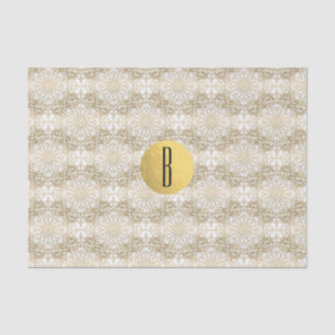 Goldenes Mandala & Weißer Eleganter Schicker Monog Seidenpapier