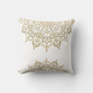 Goldenes Mandala Weißer Schick Glamour Moderne Pra Kissen